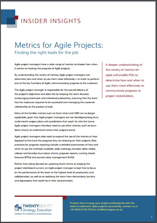 Metrics for Agile Projects