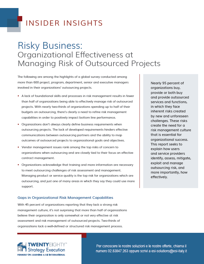 SURVEY Risky Business: Outsourced Projects