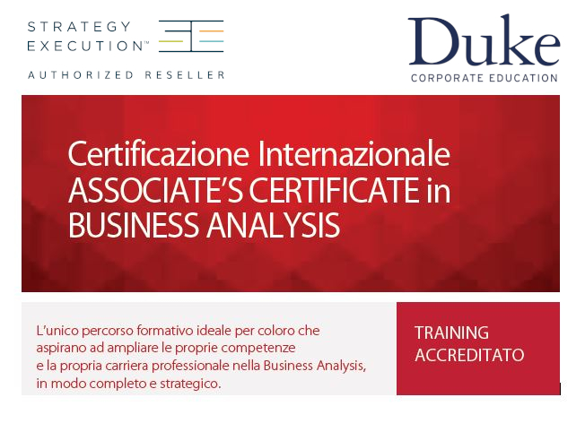 Percorso Formativo in Business Analysis